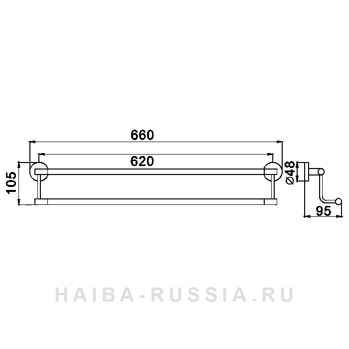 Прямой полотенцедержатель Haiba HB1709