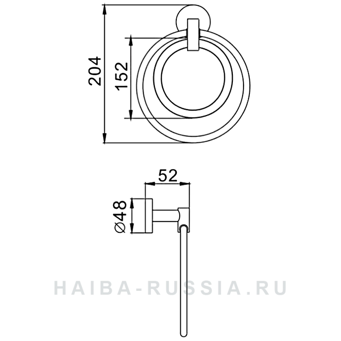 Кольцевой полотенцедержатель Haiba HB1704-1